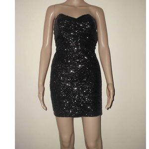 Black Sequin Bodycon Dress